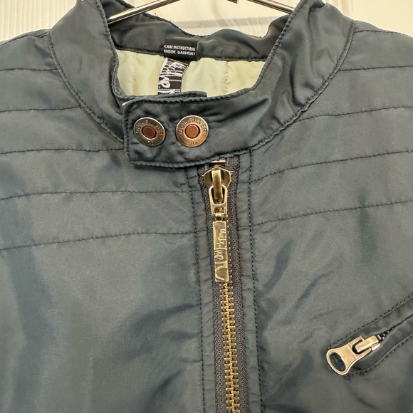 Retro Y2K Quicksilver Gray High End Moto Racer Jacket Surf Men’s S Rare - Picture 5 of 9